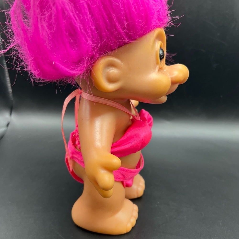 Vintage Russ Troll Doll Pink Hair Two Piece Swim Bathing Suit Pink Bikini - Picture 5 of 12